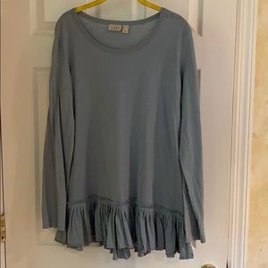 LOGO size M fashion top in dusty blue. NWOT!